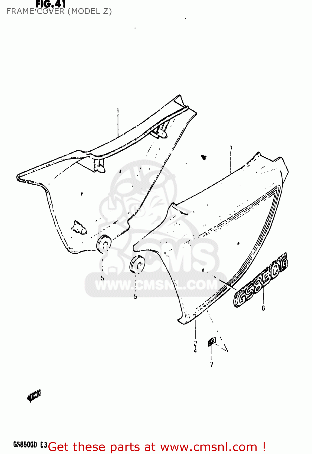 FRAME COVER (MODEL Z) GS850G 1983 (D) USA (E03)