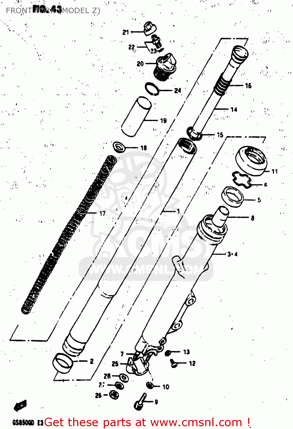 FRONT FORK (MODEL Z) GS850G 1983 (D) USA (E03)