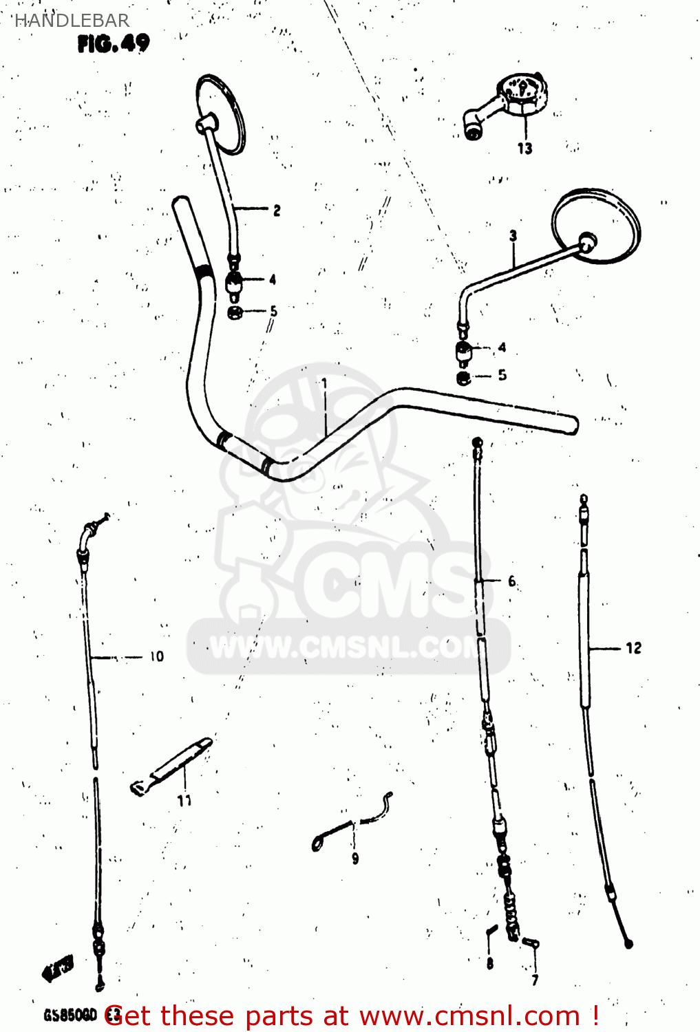 HANDLEBAR GS850G 1983 (D) USA (E03)