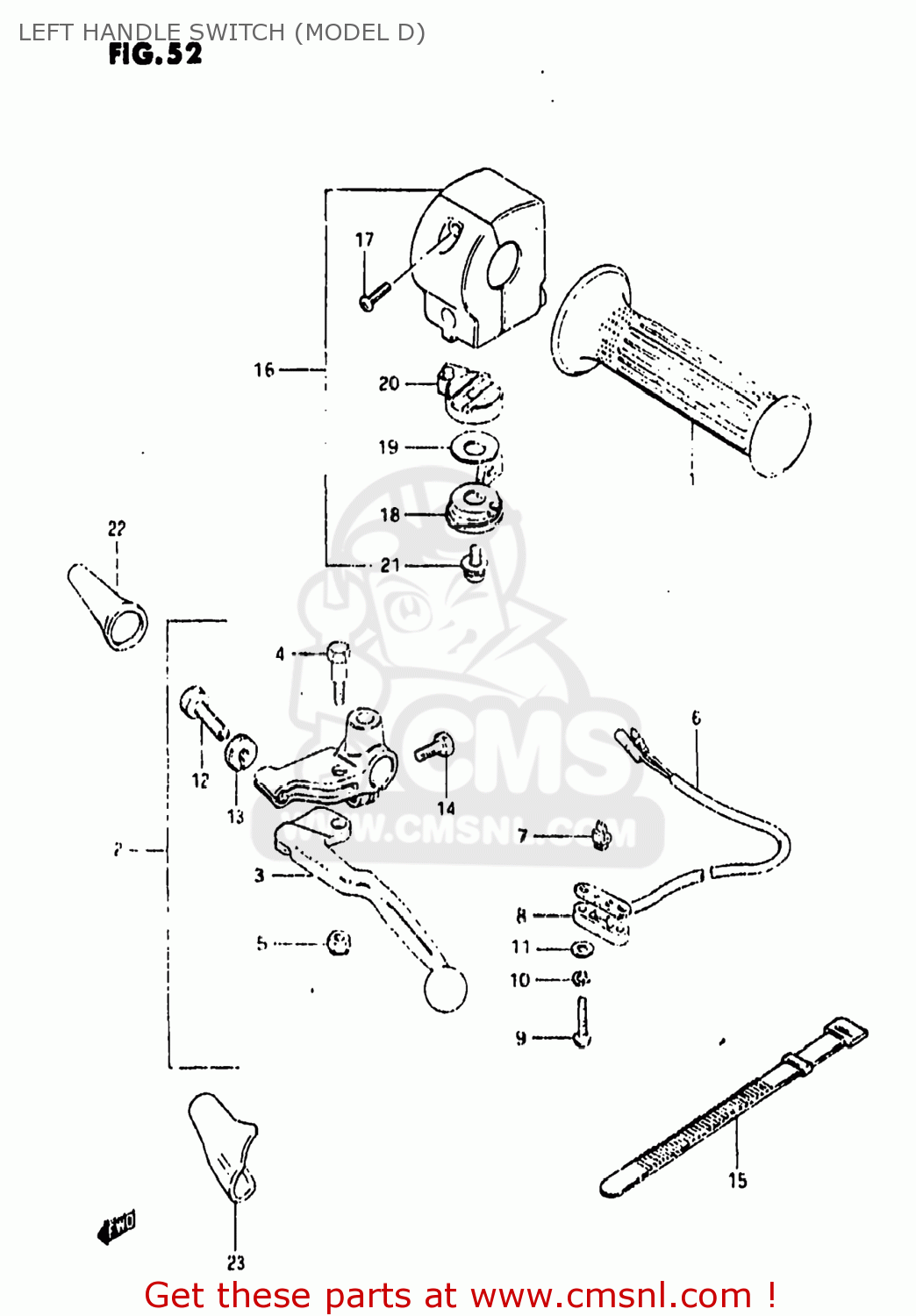 LEFT HANDLE SWITCH (MODEL D) GS850G 1983 (D) USA (E03)