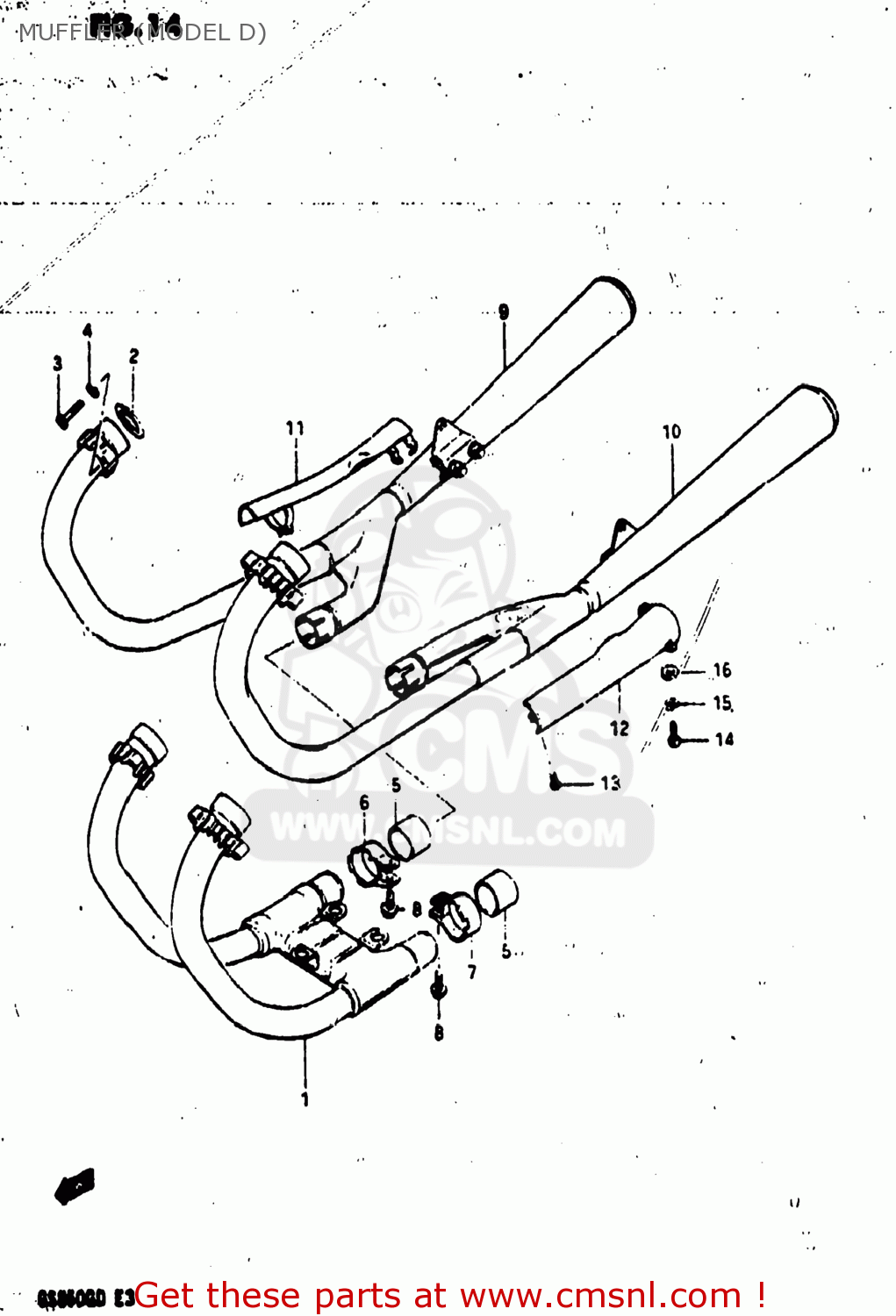 MUFFLER (MODEL D) GS850G 1983 (D) USA (E03)