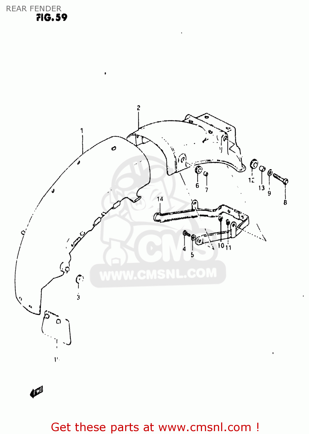 REAR FENDER GS850G 1983 (D) USA (E03)