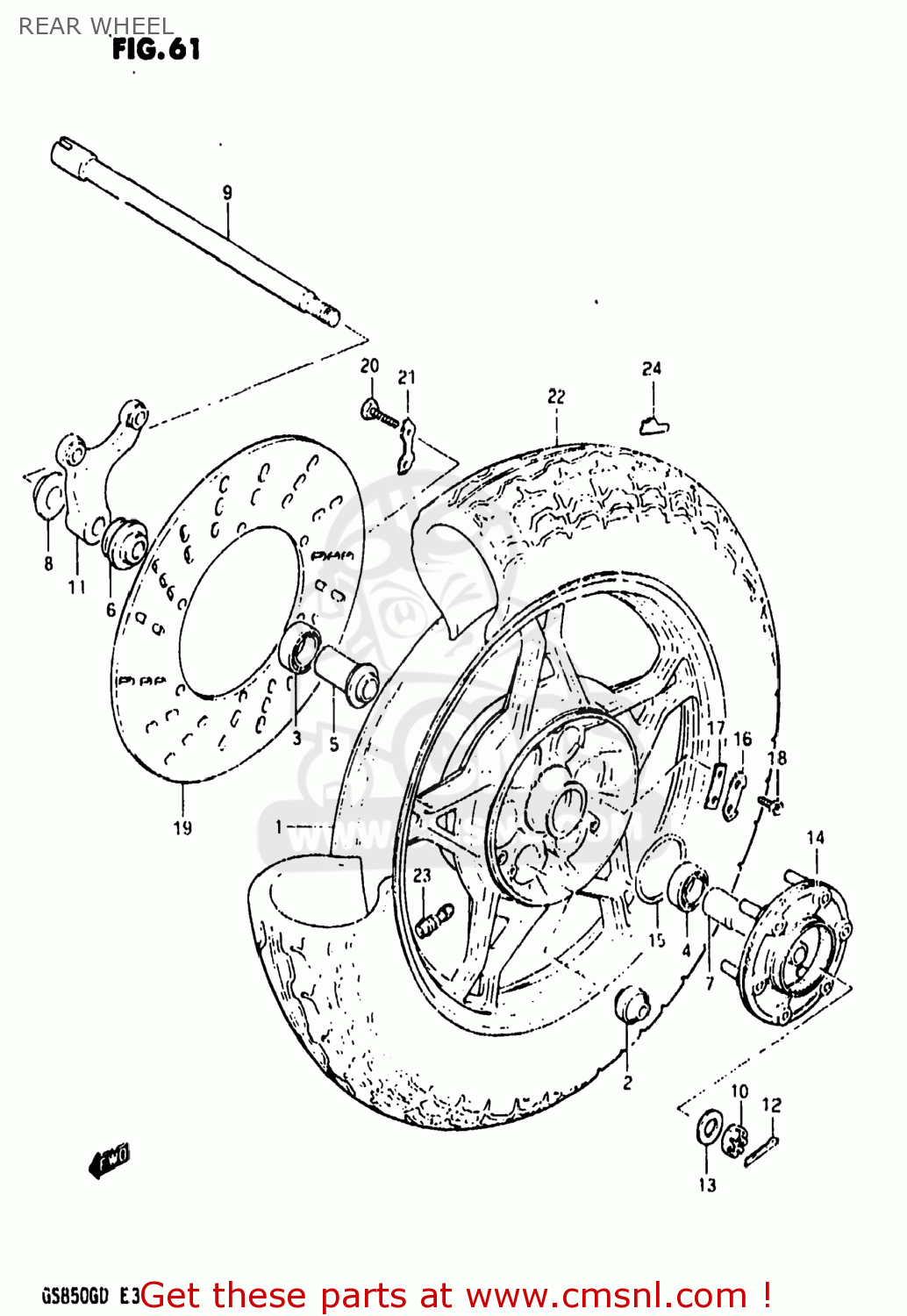 REAR WHEEL GS850G 1983 (D) USA (E03)