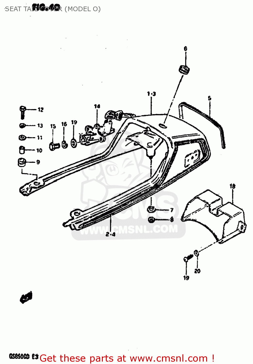 SEAT TAIL COVER (MODEL O) GS850G 1983 (D) USA (E03)