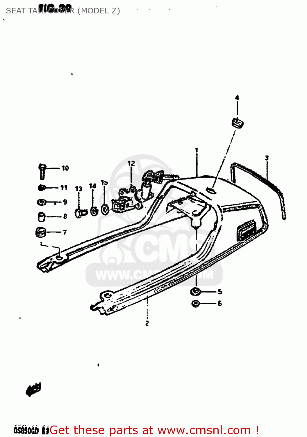 SEAT TAIL COVER (MODEL Z) GS850G 1983 (D) USA (E03)