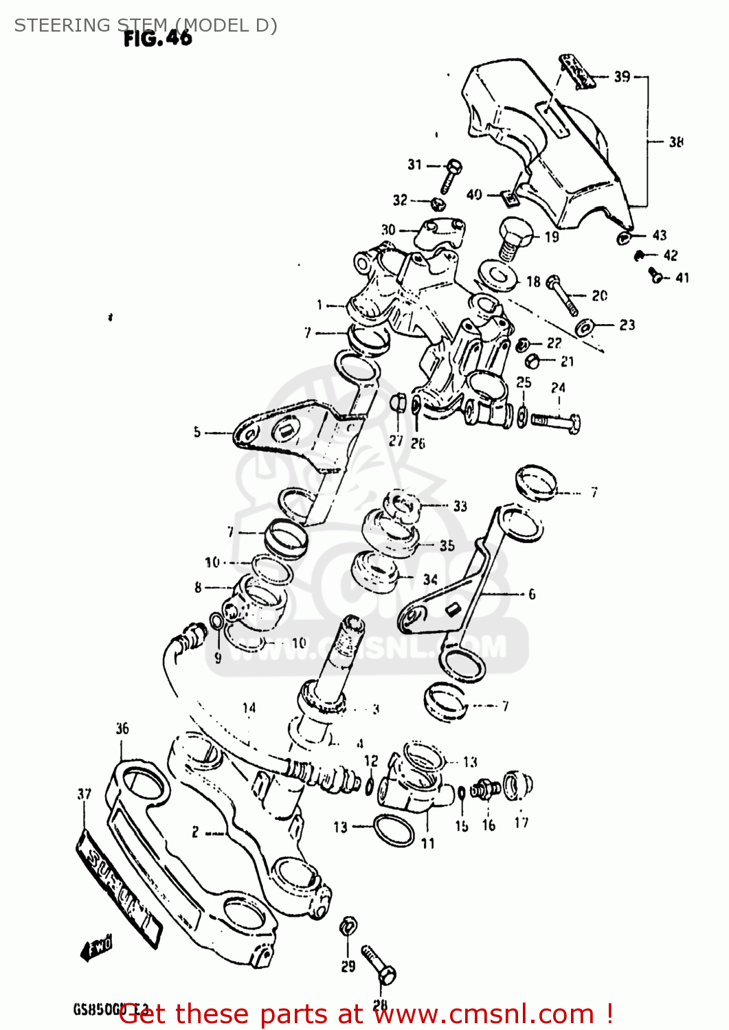 STEERING STEM (MODEL D) GS850G 1983 (D) USA (E03)