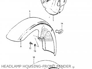HEADLAMP HOUSING-FRONT FENDER - GS850G 1983 (D) USA (E03)