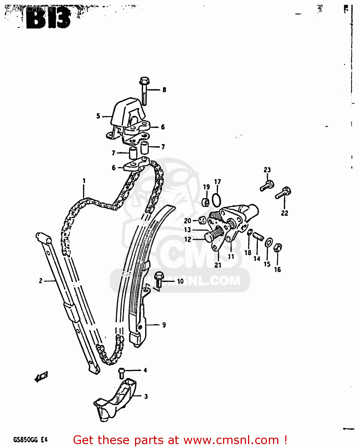 CAM CHAIN GS850G 1984 (E) (E01 E02 E04 E06 E22 E24 E25)