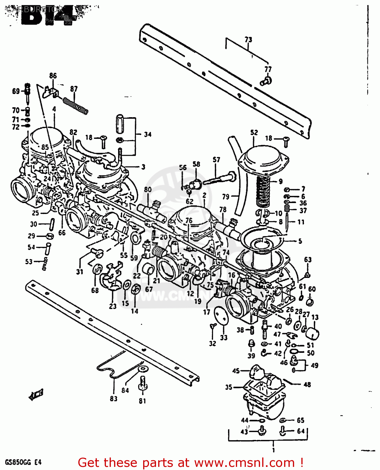 CARBURETOR GS850G 1984 (E) (E01 E02 E04 E06 E22 E24 E25)