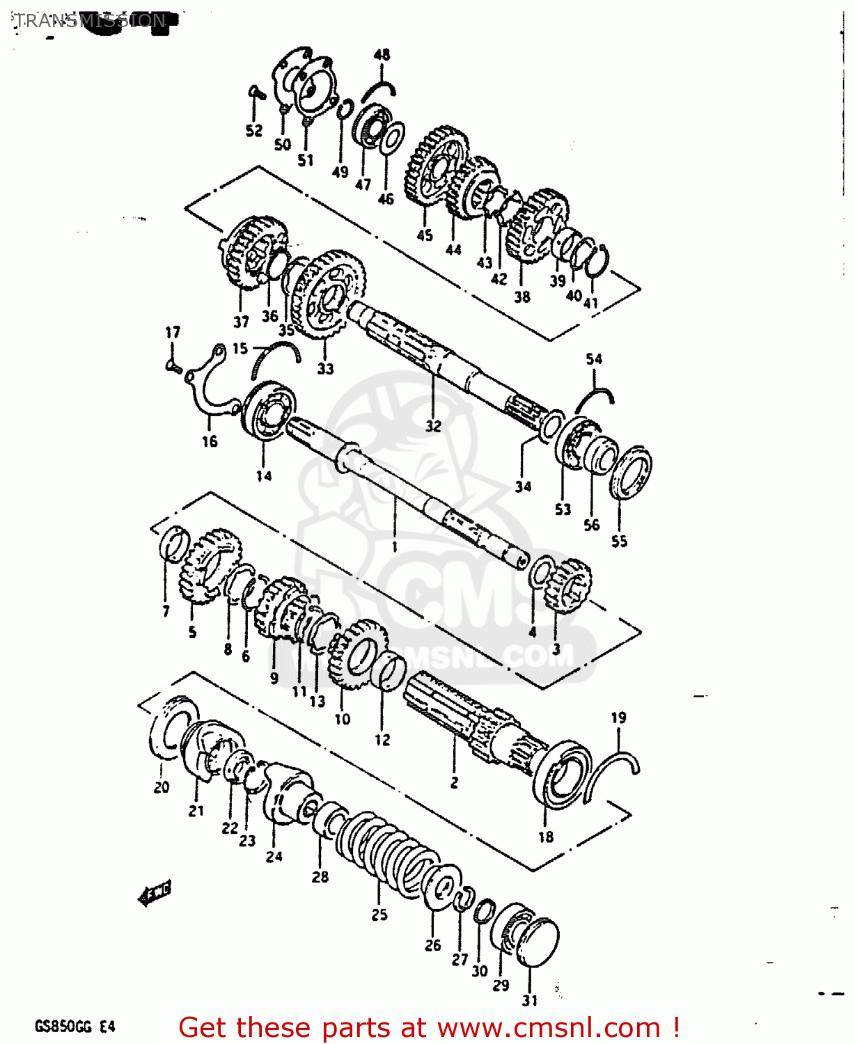 TRANSMISSION GS850G 1984 (E) (E01 E02 E04 E06 E22 E24 E25)