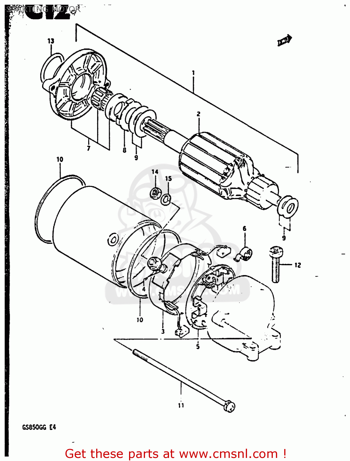 STARTING MOTOR GS850G 1984 (E) (E01 E02 E04 E06 E22 E24 E25)