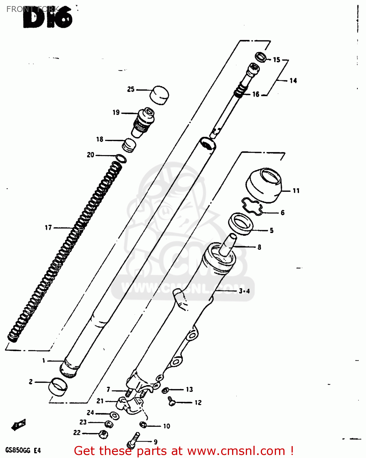 FRONT FORK GS850G 1984 (E) (E01 E02 E04 E06 E22 E24 E25)