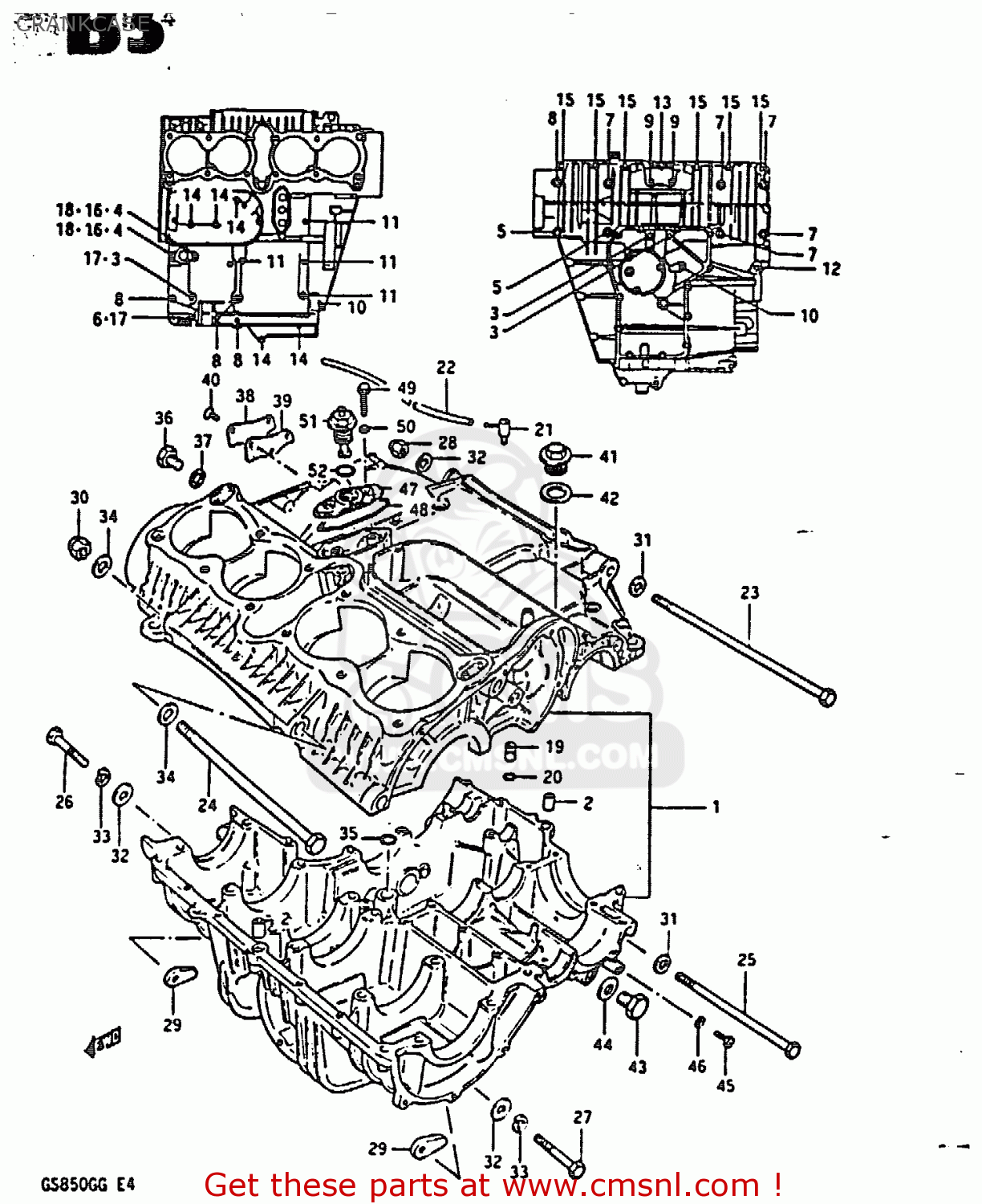 CRANKCASE GS850G 1984 (E) (E01 E02 E04 E06 E22 E24 E25)