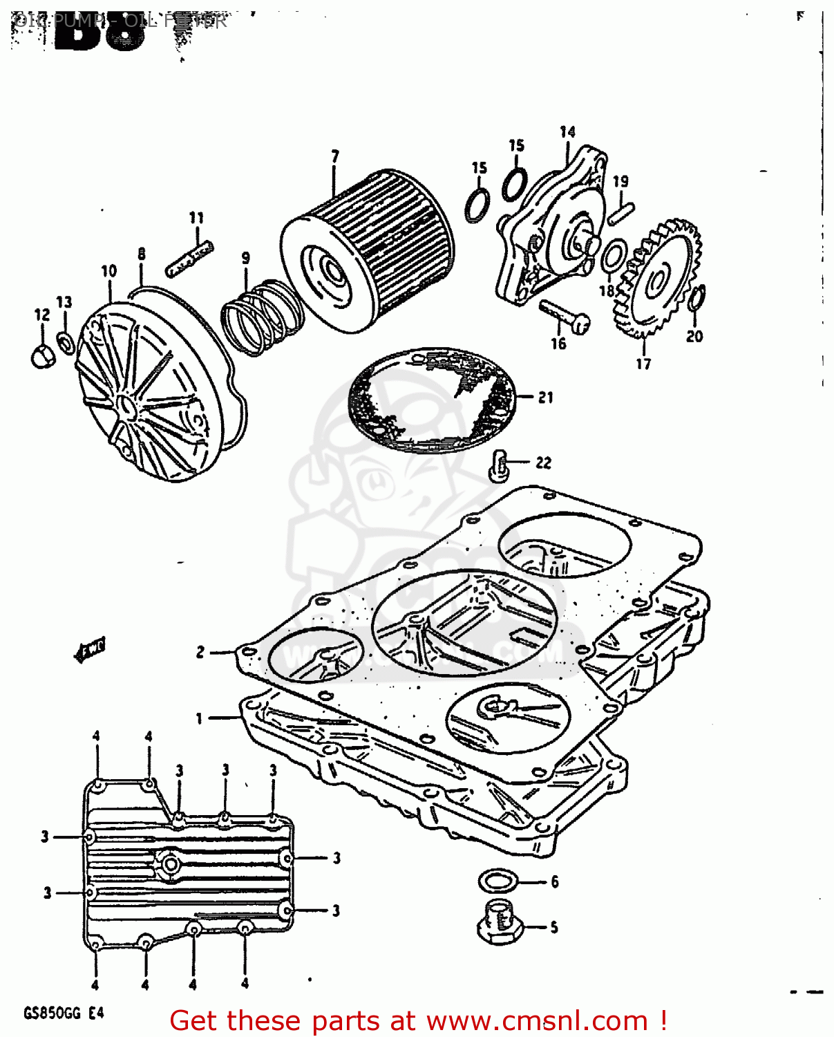 OIL PUMP - OIL FILTER GS850G 1984 (E) (E01 E02 E04 E06 E22 E24 E25)