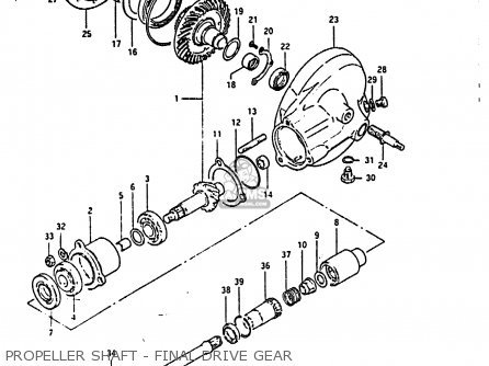PROPELLER SHAFT - FINAL DRIVE GEAR - GS850G 1984 (E) (E01 E02 E04 E06 E22 E24 E25)