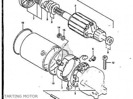 STARTING MOTOR - GS850G 1984 (E) (E01 E02 E04 E06 E22 E24 E25)