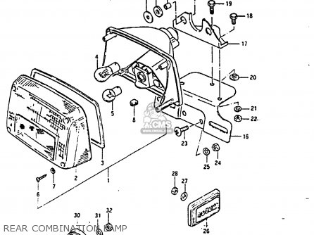 REAR COMBINATION LAMP - GS850G 1984 (E) (E01 E02 E04 E06 E22 E24 E25)