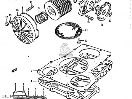 OIL PUMP - OIL FILTER - GS850G 1984 (E) (E01 E02 E04 E06 E22 E24 E25)