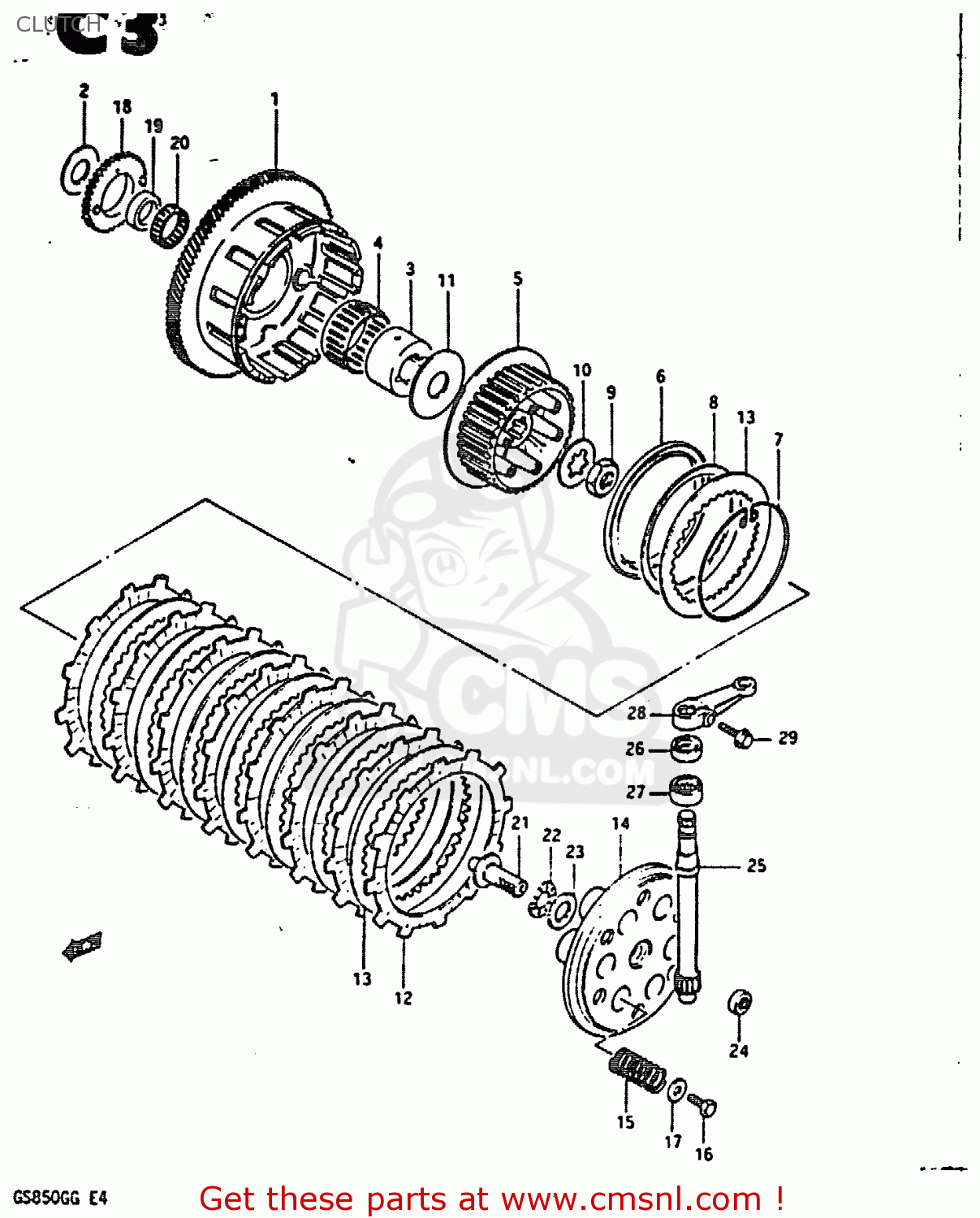 CLUTCH GS850G 1985 (F) (E01 E02 E04 E06 E22 E24 E25)