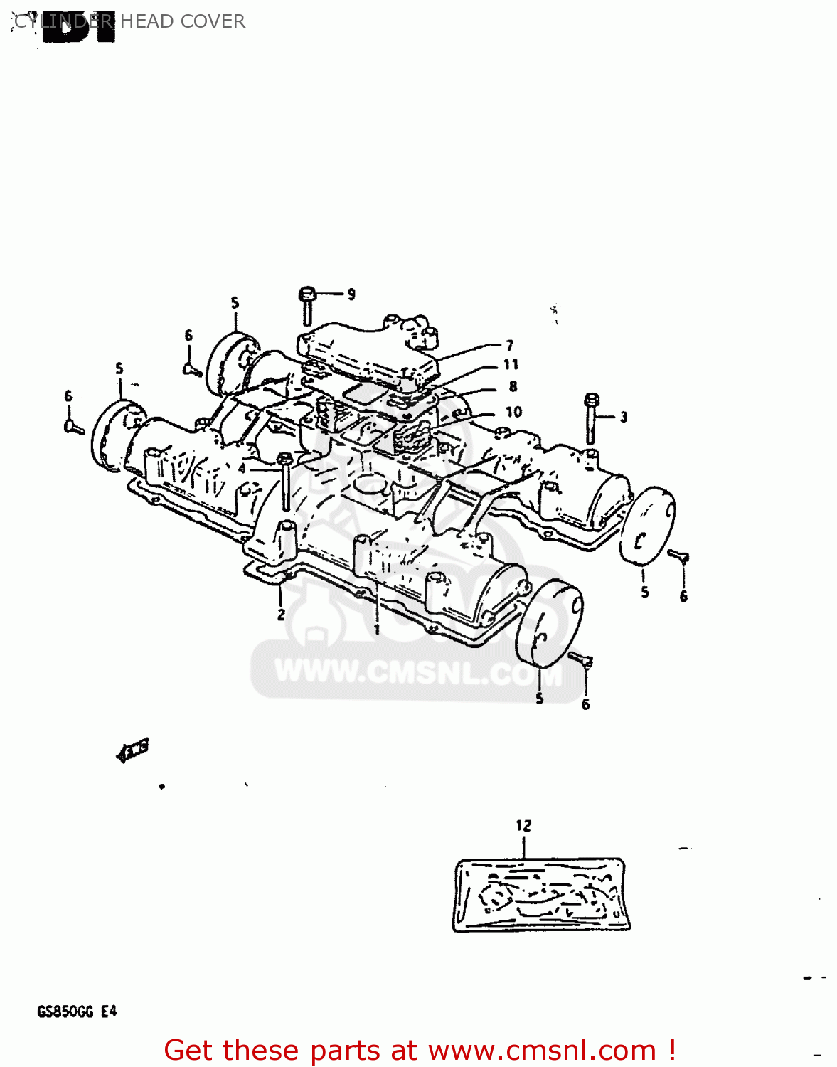 CYLINDER HEAD COVER GS850G 1985 (F) (E01 E02 E04 E06 E22 E24 E25)