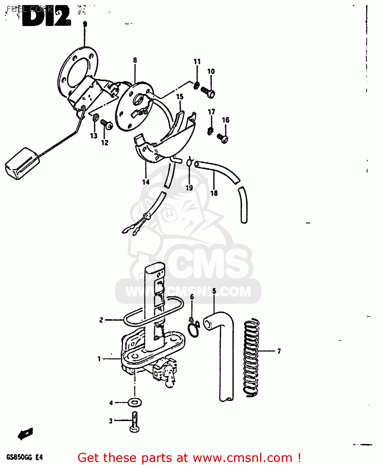 FUEL COCK GS850G 1985 (F) (E01 E02 E04 E06 E22 E24 E25)