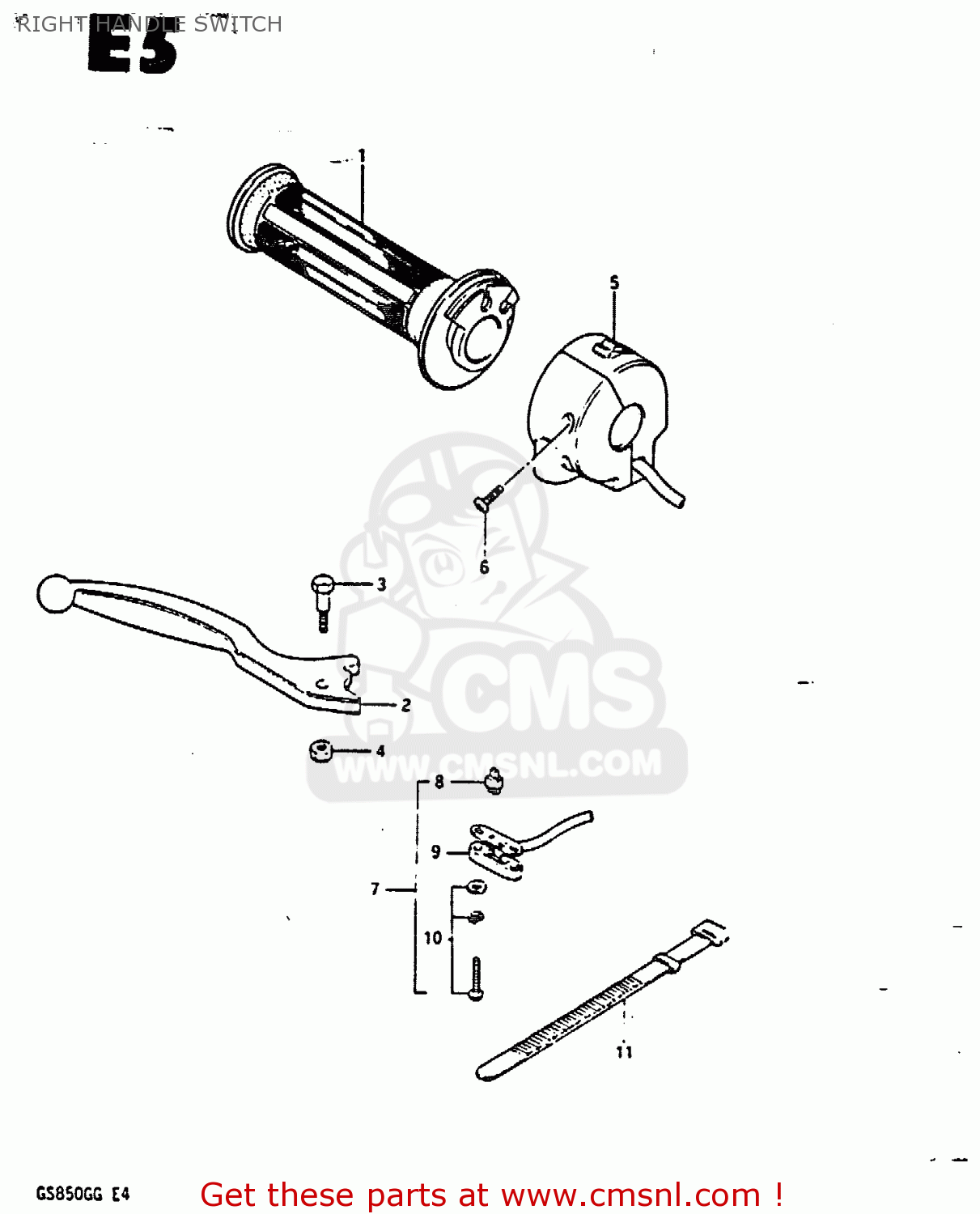 RIGHT HANDLE SWITCH GS850G 1985 (F) (E01 E02 E04 E06 E22 E24 E25)