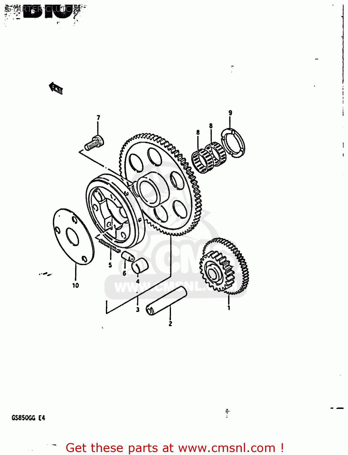 STARTER CLUTCH GS850G 1985 (F) (E01 E02 E04 E06 E22 E24 E25)