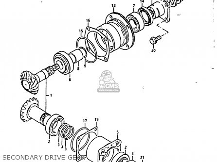 SECONDARY DRIVE GEAR - GS850G 1985 (F) (E01 E02 E04 E06 E22 E24 E25)
