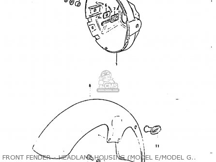 FRONT FENDER - HEADLAMP HOUSING (MODEL E/MODEL G E2) - GS850G 1985 (F) (E01 E02 E04 E06 E22 E24 E25)