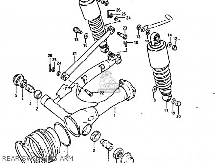 REAR SWINGING ARM - GS850G 1985 (F) (E01 E02 E04 E06 E22 E24 E25)
