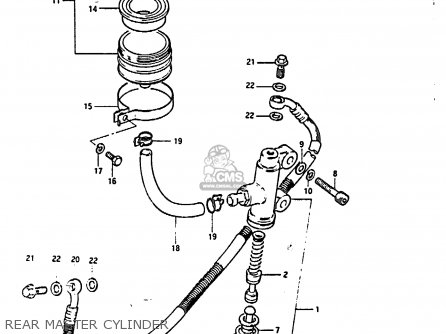 REAR MASTER CYLINDER - GS850G 1985 (F) (E01 E02 E04 E06 E22 E24 E25)