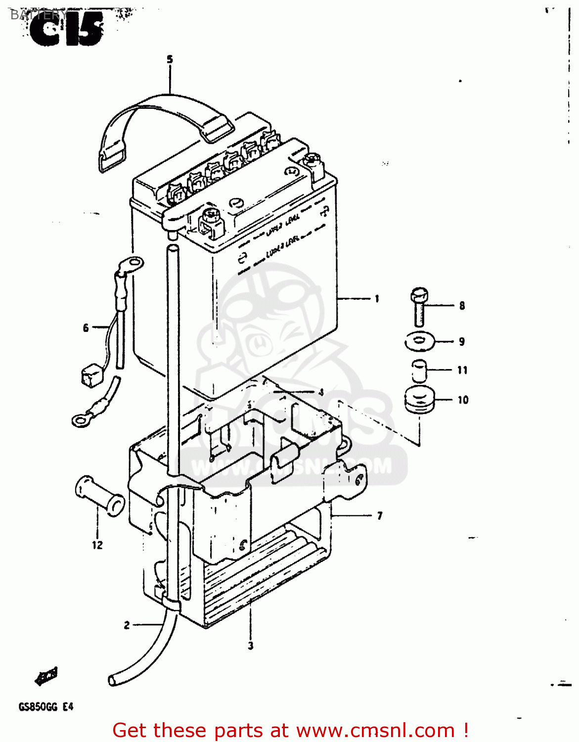 Suzuki GS850G 1986 (G) (E01 E02 E04 E06 E22 E24 E25) BATTERY - buy ...