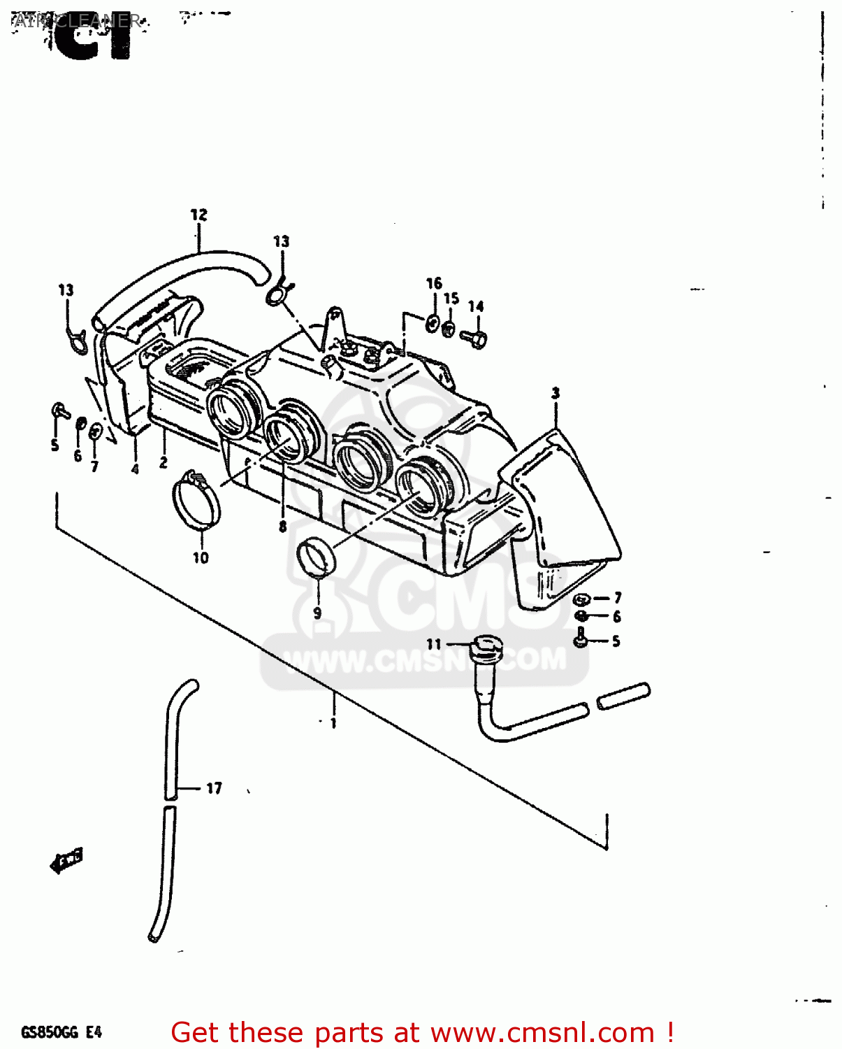 AIR CLEANER GS850G 1986 (G) (E01 E02 E04 E06 E22 E24 E25)
