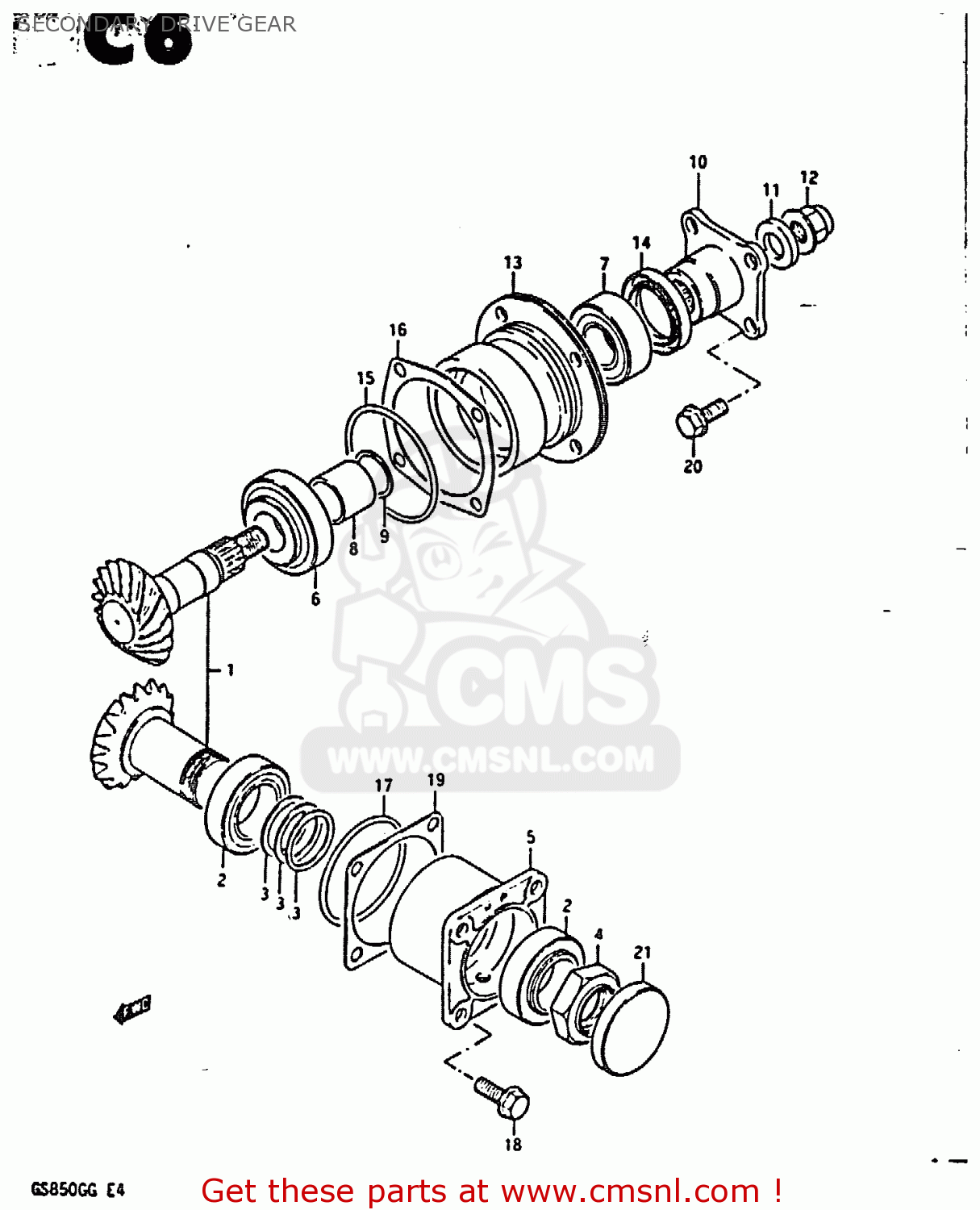 SECONDARY DRIVE GEAR GS850G 1986 (G) (E01 E02 E04 E06 E22 E24 E25)