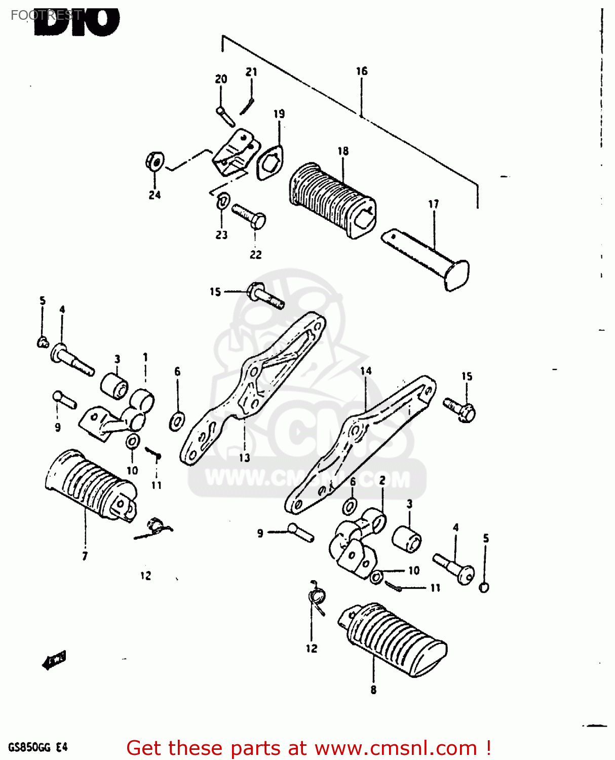 FOOTREST GS850G 1986 (G) (E01 E02 E04 E06 E22 E24 E25)