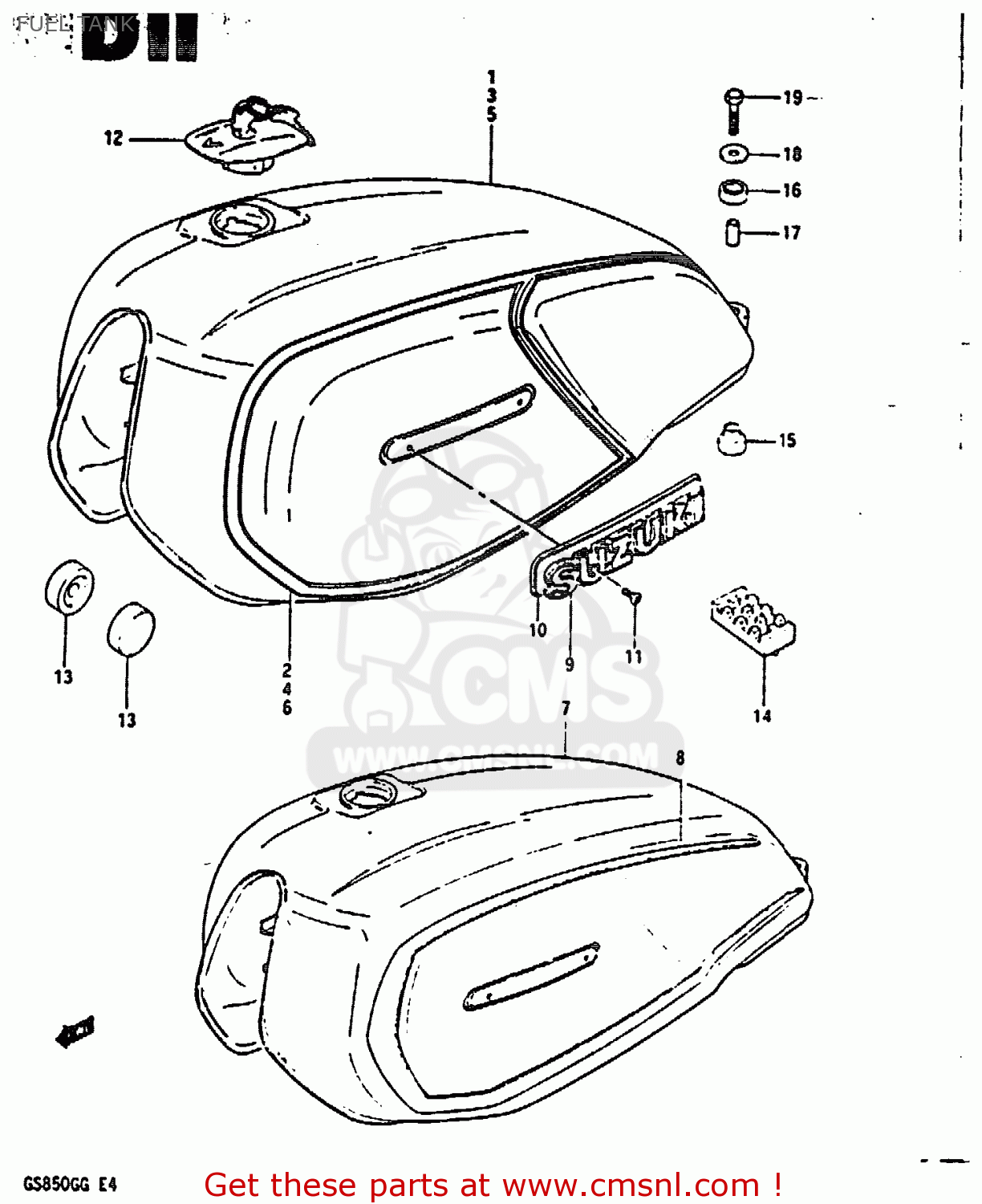 FUEL TANK GS850G 1986 (G) (E01 E02 E04 E06 E22 E24 E25)
