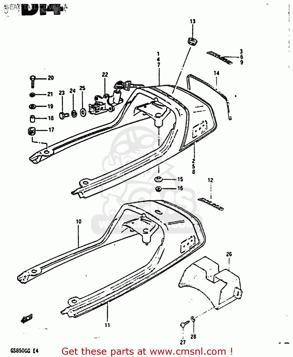 SEAT TAIL COVER GS850G 1986 (G) (E01 E02 E04 E06 E22 E24 E25)