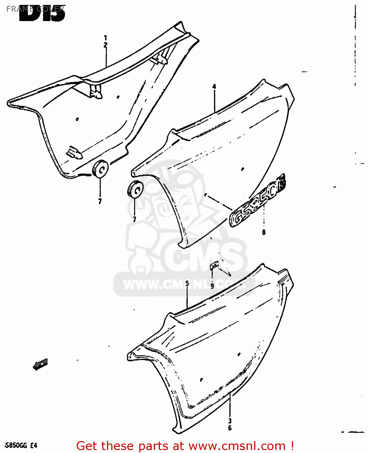 FRAME COVER GS850G 1986 (G) (E01 E02 E04 E06 E22 E24 E25)