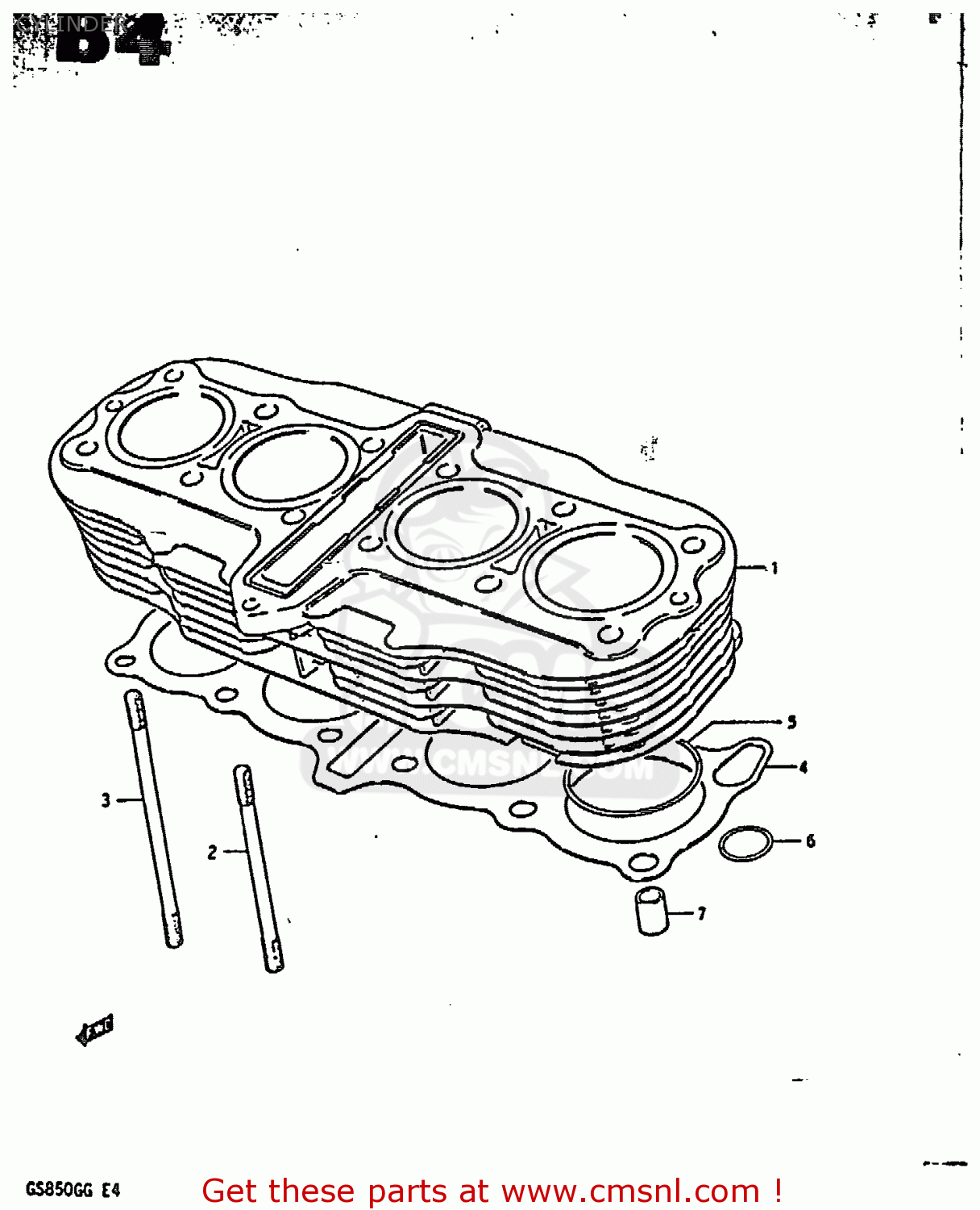 CYLINDER GS850G 1986 (G) (E01 E02 E04 E06 E22 E24 E25)