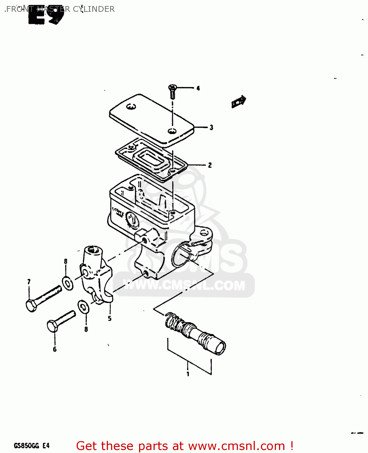 FRONT MASTER CYLINDER GS850G 1986 (G) (E01 E02 E04 E06 E22 E24 E25)