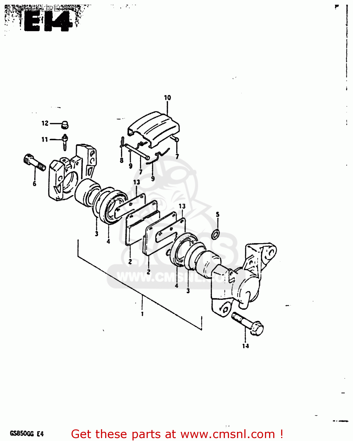 REAR CALIPERS GS850G 1986 (G) (E01 E02 E04 E06 E22 E24 E25)