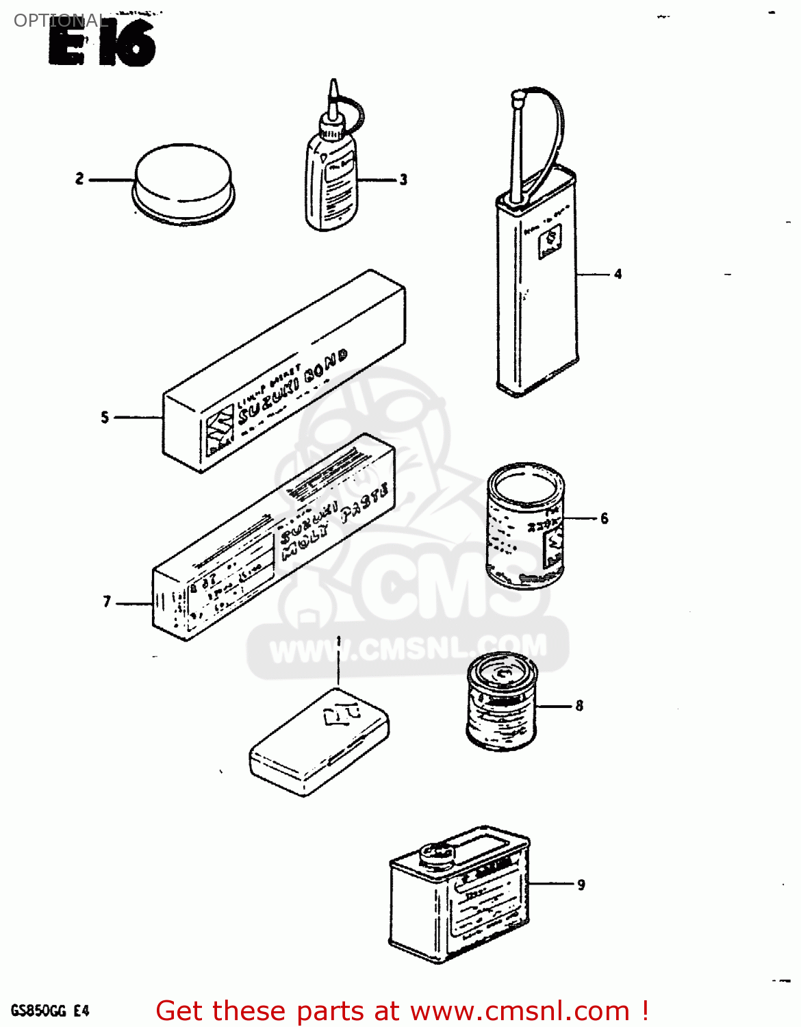 OPTIONAL GS850G 1986 (G) (E01 E02 E04 E06 E22 E24 E25)