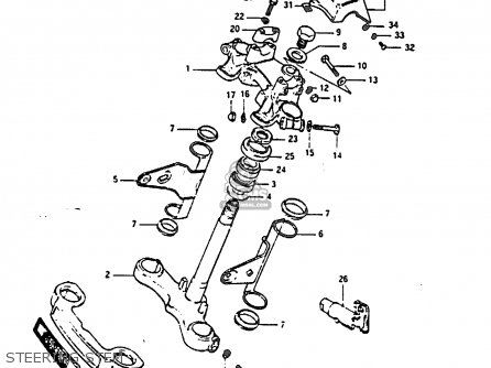 STEERING STEM - GS850G 1986 (G) (E01 E02 E04 E06 E22 E24 E25)