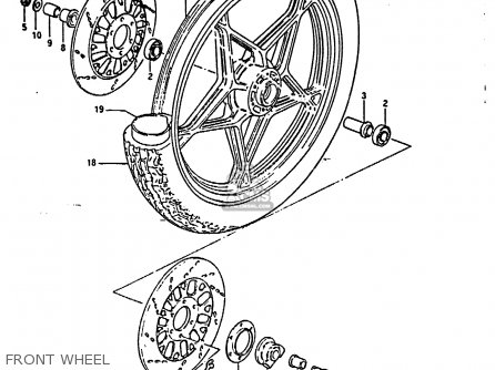 FRONT WHEEL - GS850G 1986 (G) (E01 E02 E04 E06 E22 E24 E25)