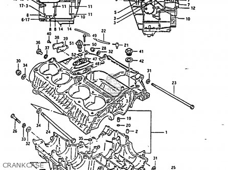 CRANKCASE - GS850G 1986 (G) (E01 E02 E04 E06 E22 E24 E25)