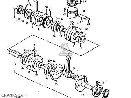 CRANKSHAFT - GS850G 1986 (G) (E01 E02 E04 E06 E22 E24 E25)