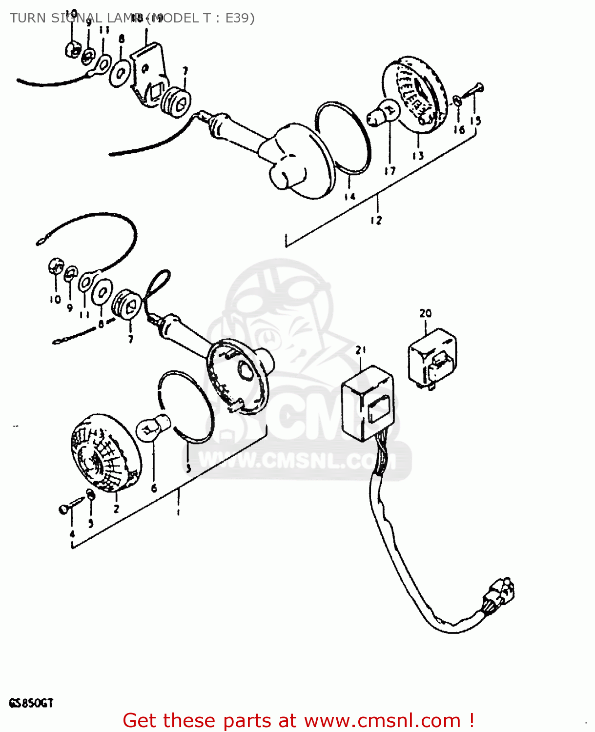 TURN SIGNAL LAMP (MODEL T : E39) GS850G (E01 E02 E04 E17 E18 E21 E22 E24 E25 E26 E34 E39