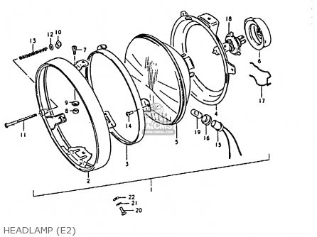 HEADLAMP (E2) - GS850G (E01 E02 E04 E17 E18 E21 E22 E24 E25 E26 E34 E39