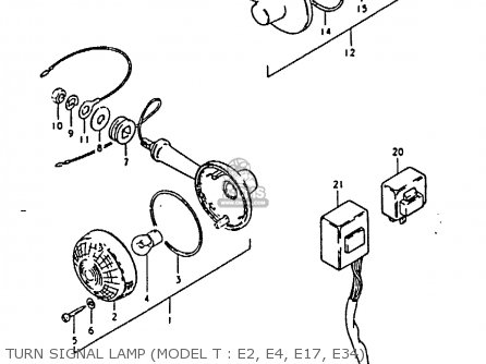 TURN SIGNAL LAMP (MODEL T : E2, E4, E17, E34) - GS850G (E01 E02 E04 E17 E18 E21 E22 E24 E25 E26 E34 E39