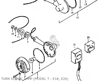 TURN SIGNAL LAMP (MODEL T : E18, E26) - GS850G (E01 E02 E04 E17 E18 E21 E22 E24 E25 E26 E34 E39